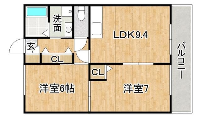 スクールビュー赤間 2階 2LDK